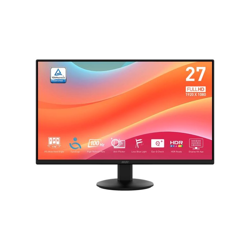 LCD Monitor|MSI|PRO MP272L|27"|Business|Matte|Panel IPS|1920x1080|16:9|100Hz|1 ms|Tilt|Colour Black|PROMP272L LCD Monitor|MSI|PRO MP272L|27"|Business|Matte|Panel IPS|1920x1080|16:9|100Hz|1 ms|Tilt|Colour Black|PROMP272L