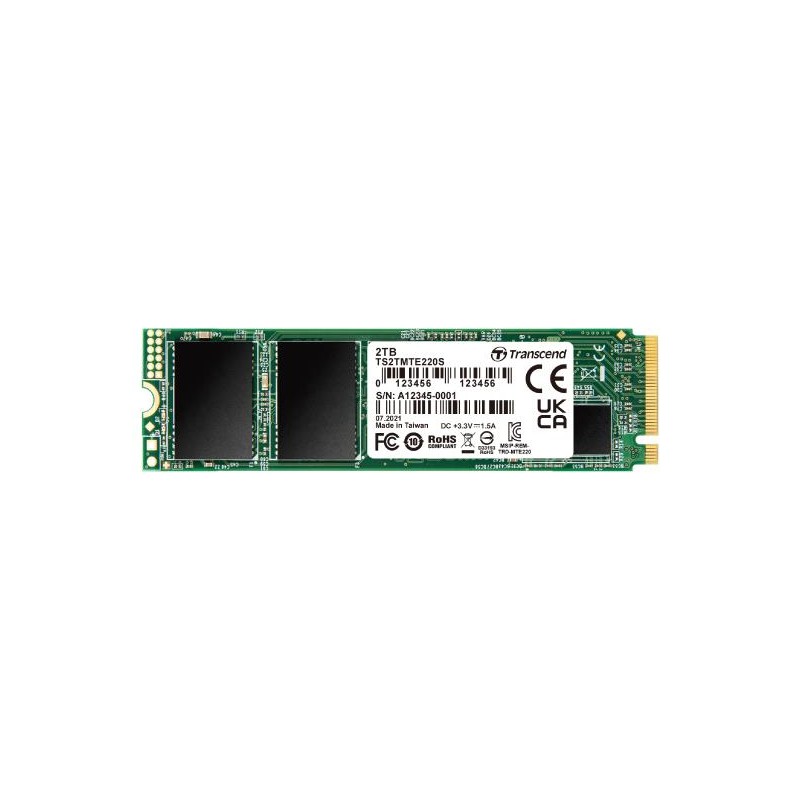 SSD|TRANSCEND|2TB|PCIe Gen3|NVMe|NAND flash technology 3D NAND|Write speed 2900 MBytes/sec|Read speed 3500 MBytes/sec|Form Facto SSD|TRANSCEND|2TB|PCIe Gen3|NVMe|NAND flash technology 3D NAND|Write speed 2900 MBytes/sec|Read speed 3500 MBytes/sec|Form Facto