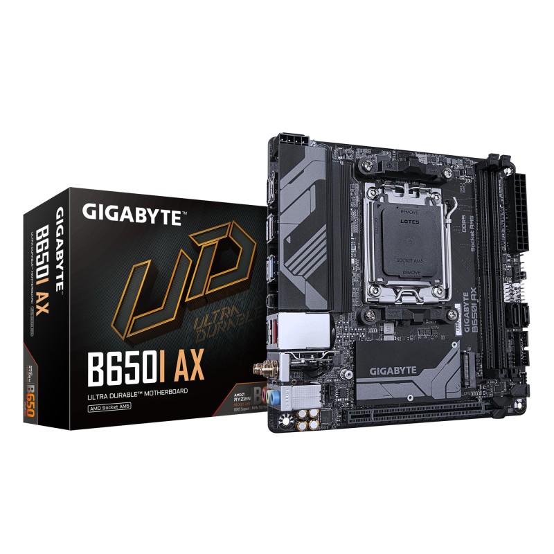 Mainboard|GIGABYTE|AMD B650|SAM5|Mini-ITX|Memory DDR5|Memory slots 2|B650IAX1.1 Mainboard|GIGABYTE|AMD B650|SAM5|Mini-ITX|Memory DDR5|Memory slots 2|B650IAX1.1