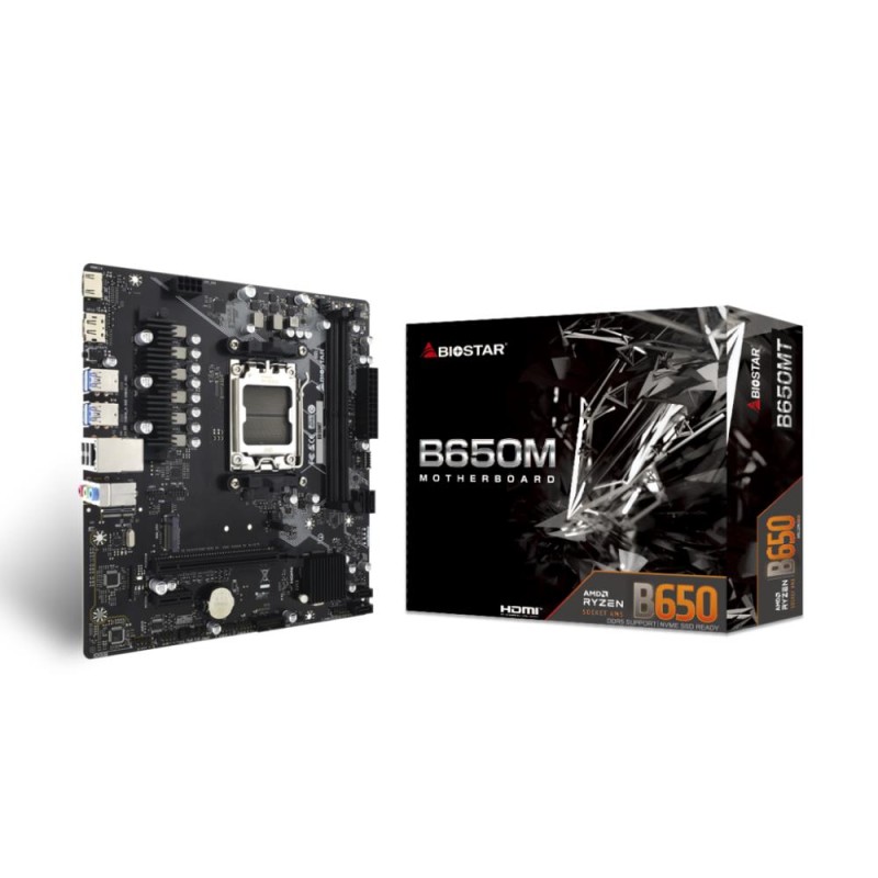Mainboard|BIOSTAR|AMD B650|SAM5|Micro-ATX|Memory DDR5|Memory slots 2|1xPCI-Express 3.0 1x|1xPCI-Express 4.0 16x|1xM.2|1xHDMI|1xD Mainboard|BIOSTAR|AMD B650|SAM5|Micro-ATX|Memory DDR5|Memory slots 2|1xPCI-Express 3.0 1x|1xPCI-Express 4.0 16x|1xM.2|1xHDMI|1xD