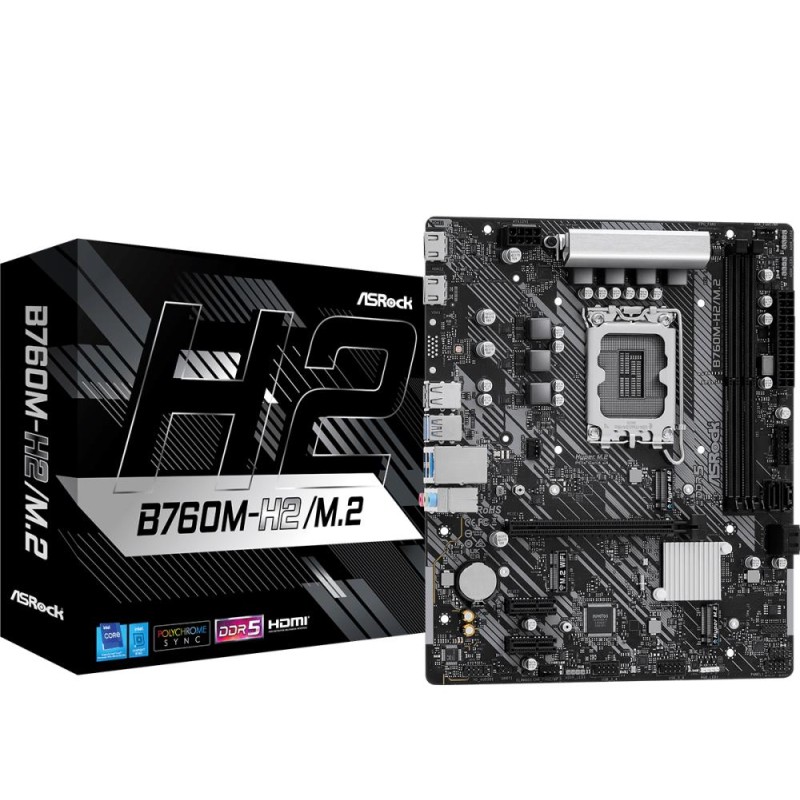 Mainboard|ASROCK|Intel B760 Express|LGA1700|Micro-ATX|Memory DDR5|Memory slots 2|2xPCI-Express 3.0 1x|1xPCI-Express 4.0 16x|3xM. Mainboard|ASROCK|Intel B760 Express|LGA1700|Micro-ATX|Memory DDR5|Memory slots 2|2xPCI-Express 3.0 1x|1xPCI-Express 4.0 16x|3xM.