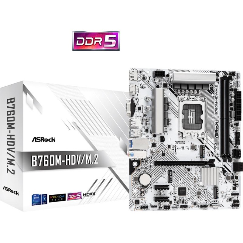 Mainboard|ASROCK|Intel B760 Express|LGA1700|Micro-ATX|Memory DDR5|Memory slots 2|2xPCI-Express 3.0 1x|1xPCI-Express 4.0 16x|1xM. Mainboard|ASROCK|Intel B760 Express|LGA1700|Micro-ATX|Memory DDR5|Memory slots 2|2xPCI-Express 3.0 1x|1xPCI-Express 4.0 16x|1xM.