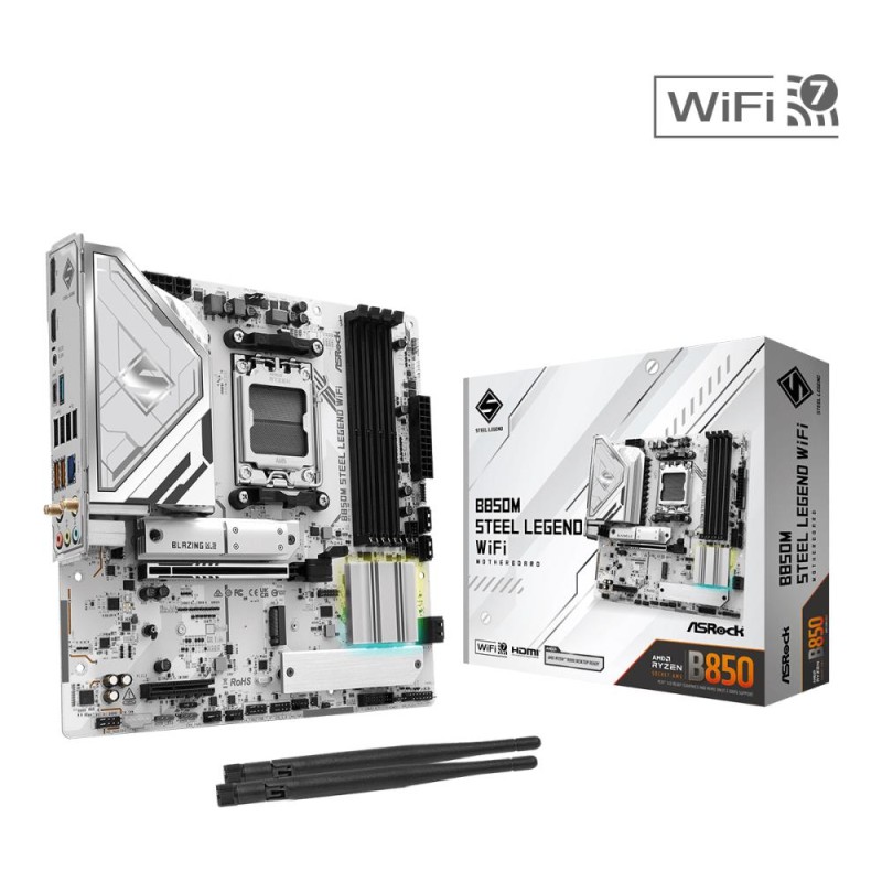 Mainboard|ASROCK|AMD B850|SAM5|Micro-ATX|Memory DDR5|Memory slots 4|4xPCI-Express 4.0 4x |1xPCI-Express 5.0 16x|1xM.2|1xHDMI|1xD Mainboard|ASROCK|AMD B850|SAM5|Micro-ATX|Memory DDR5|Memory slots 4|4xPCI-Express 4.0 4x |1xPCI-Express 5.0 16x|1xM.2|1xHDMI|1xD