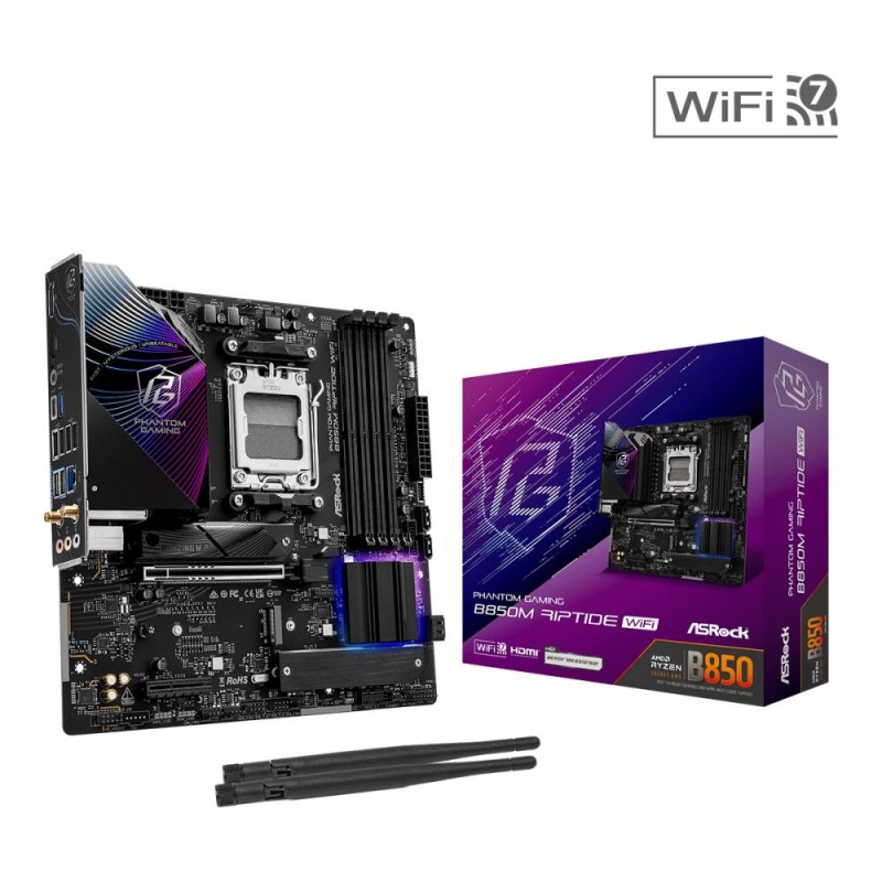 Mainboard|ASROCK|AMD B850|SAM5|Micro-ATX|Memory DDR5|Memory slots 4|1xHDMI|1xDisplayPort|1xAudio-In|1xAudio-Out|1xMicrophone|4xU Mainboard|ASROCK|AMD B850|SAM5|Micro-ATX|Memory DDR5|Memory slots 4|1xHDMI|1xDisplayPort|1xAudio-In|1xAudio-Out|1xMicrophone|4xU
