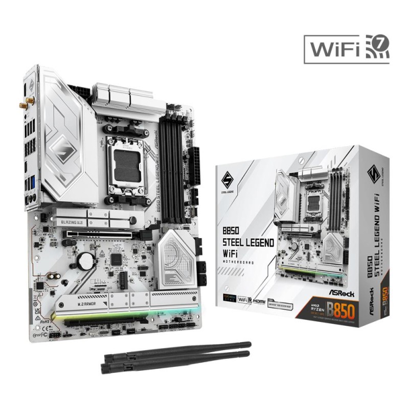 Mainboard|ASROCK|AMD B850|SAM5|ATX|Memory DDR5|Memory slots 4|1xPCI-Express 4.0 16x|1xPCI-Express 5.0 16x|1xM.2|1xHDMI|1xAudio-I Mainboard|ASROCK|AMD B850|SAM5|ATX|Memory DDR5|Memory slots 4|1xPCI-Express 4.0 16x|1xPCI-Express 5.0 16x|1xM.2|1xHDMI|1xAudio-I