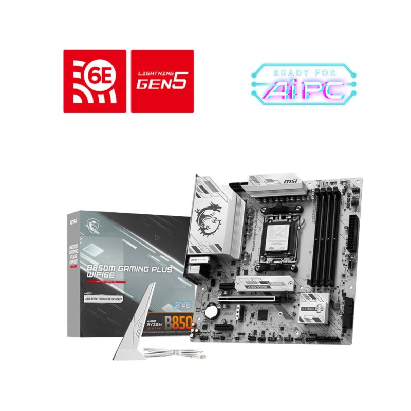 Mainboard|MSI|AMD B850|SAM5|Memory DDR5|Memory slots 4|B850MGAMINGPLUSWIFI6E Mainboard|MSI|AMD B850|SAM5|Memory DDR5|Memory slots 4|B850MGAMINGPLUSWIFI6E