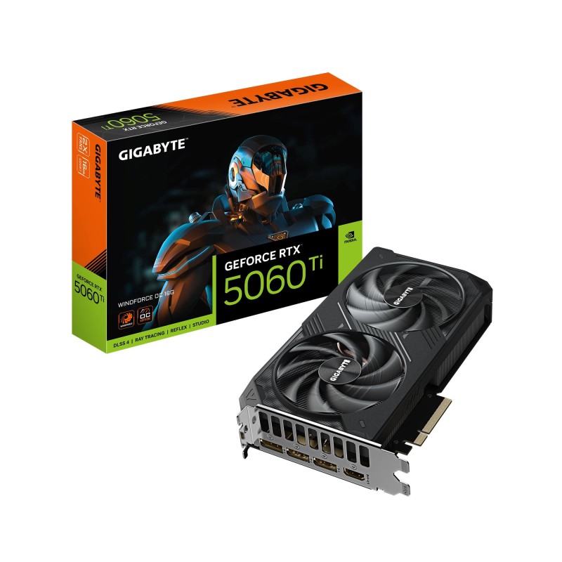 Graphics Card|GIGABYTE|NVIDIA GeForce RTX 5060 Ti|16 GB|GDDR7|128 bit|PCIE 5.0 8x|GPU 2587 MHz|Dual Slot Fansink|GV-N506TWF2OC-1