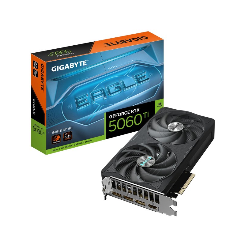 Graphics Card|GIGABYTE|NVIDIA GeForce RTX 5060 Ti|8 GB|GDDR7|128 bit|PCIE 5.0 16x|Dual Slot Fansink|GV-N506TEAGLEOC-8GD Graphics Card|GIGABYTE|NVIDIA GeForce RTX 5060 Ti|8 GB|GDDR7|128 bit|PCIE 5.0 16x|Dual Slot Fansink|GV-N506TEAGLEOC-8GD