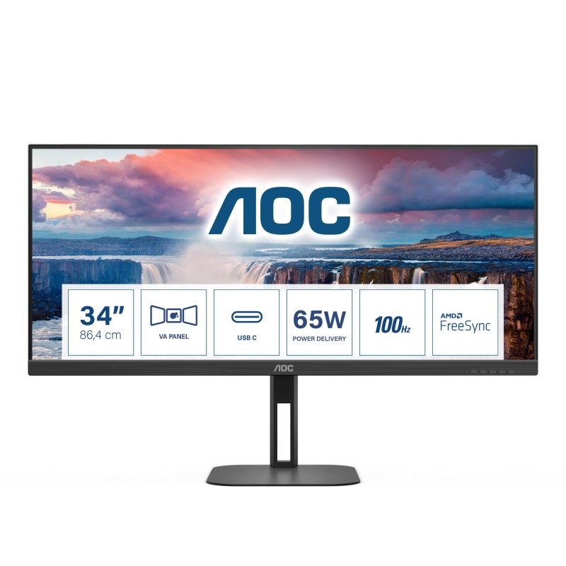LCD Monitor|AOC|34 "|3440 x 1440 pixels|UltraWide Quad HD|Native aspect ratio 21:9|LCD|Flat|U34V5C/BK LCD Monitor|AOC|34 "|3440 x 1440 pixels|UltraWide Quad HD|Native aspect ratio 21:9|LCD|Flat|U34V5C/BK