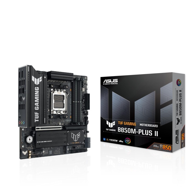 Mainboard|ASUS|AMD B850|SAM5|Micro-ATX|Memory DDR5|Memory slots 4|TUFGAMINGB850M-PLUSII Mainboard|ASUS|AMD B850|SAM5|Micro-ATX|Memory DDR5|Memory slots 4|TUFGAMINGB850M-PLUSII