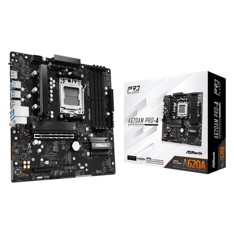 Mainboard|ASROCK|AMD A620A|SAM5|Micro-ATX|Memory DDR5|Memory slots 4|A620AMPRO-A Mainboard|ASROCK|AMD A620A|SAM5|Micro-ATX|Memory DDR5|Memory slots 4|A620AMPRO-A