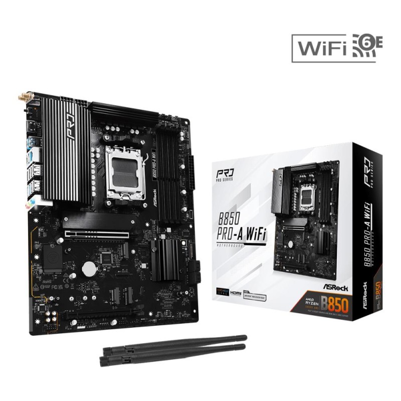 Mainboard|ASROCK|AMD B850|SAM5|ATX|Memory DDR5|Memory slots 4|1xPCI-Express 4.0 16x|1xPCI-Express 5.0 16x|1xM.2|1xHDMI|1xAudio-I Mainboard|ASROCK|AMD B850|SAM5|ATX|Memory DDR5|Memory slots 4|1xPCI-Express 4.0 16x|1xPCI-Express 5.0 16x|1xM.2|1xHDMI|1xAudio-I