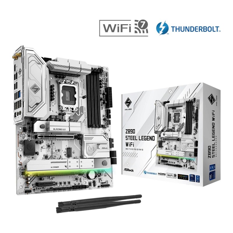 Mainboard|ASROCK|Intel Z890|LGA1851|ATX|Memory DDR5|Memory slots 4|Z890STEELLEGENDWIFI Mainboard|ASROCK|Intel Z890|LGA1851|ATX|Memory DDR5|Memory slots 4|Z890STEELLEGENDWIFI