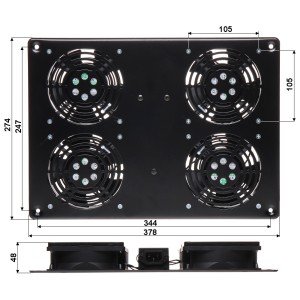 FAN PANEL A19-4W TO RACK CABINET