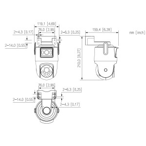 PT OUTDOOR IP CAMERA P3D-3F-PV-0280B/0600B Picoo Dual D1 Wi-Fi 6, - 3 Mpx 6 mm, 2.8 mm DAHUA