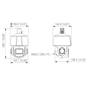 PTZ OUTDOOR IP CAMERA SD3E410DB-GNY-A-PV TiOC WizSense - 3.7 Mpx 4 ... 40 mm DAHUA