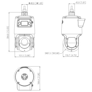IP SPEED DOME CAMERA SDT4E425-4F-GB-A-PV1-0400 PANORAMIC TiOC WizSense Smart Dual Light - 3.7 Mpx 5 ... 125 mm, 2.8 mm DAHUA