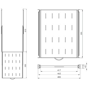 SLIDING SHELF RSR19-1U-350B STALFLEX