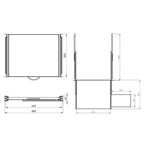 ADJUSTABLE DRAWER FOR KEYBOARD AND MOUSE RSR19-1U-350B-KM STALFLEX