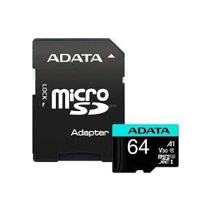 MEMORY MICRO SDXC 64GB W/ADAP./AUSDX64GUI3V30SA2-RA1 ADATA
