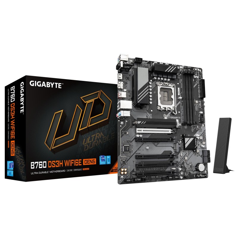 Mainboard|GIGABYTE|Intel B760 Express|LGA1700|ATX|Memory DDR5|Memory slots 4|B760DS3HWF6EGEN51.0