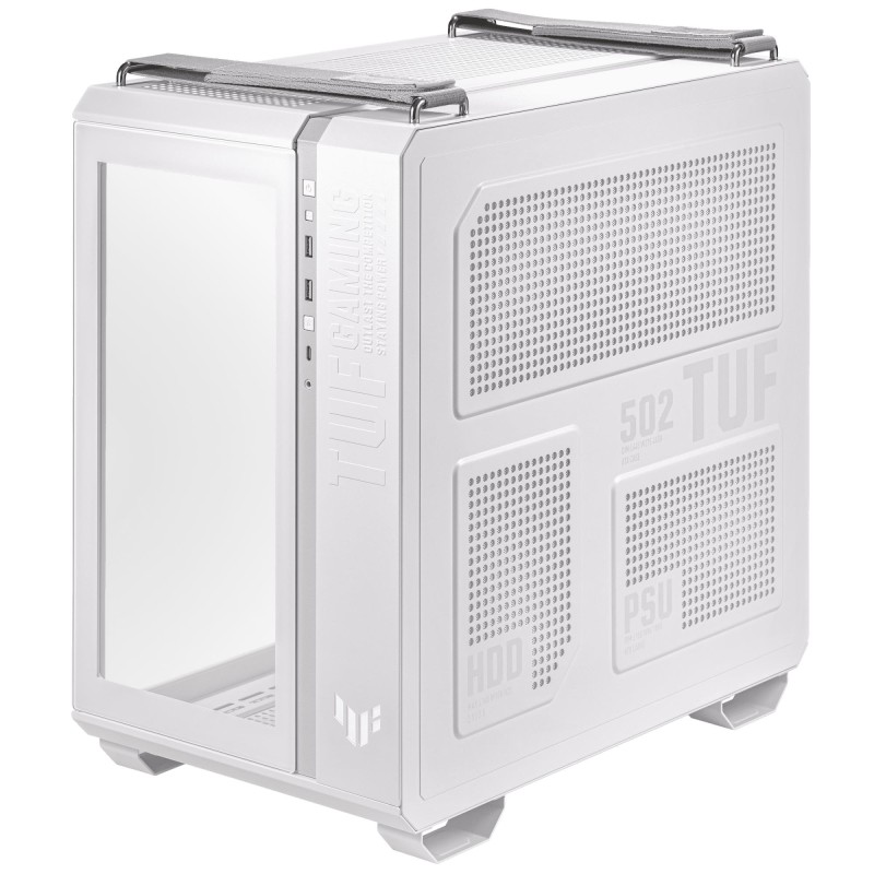 Case|ASUS|TUF Gaming GT502|MidiTower|Case product features Transparent panel|Not included|ATX|MicroATX|MiniITX|Colour White|GAMG Case|ASUS|TUF Gaming GT502|MidiTower|Case product features Transparent panel|Not included|ATX|MicroATX|MiniITX|Colour White|GAMG