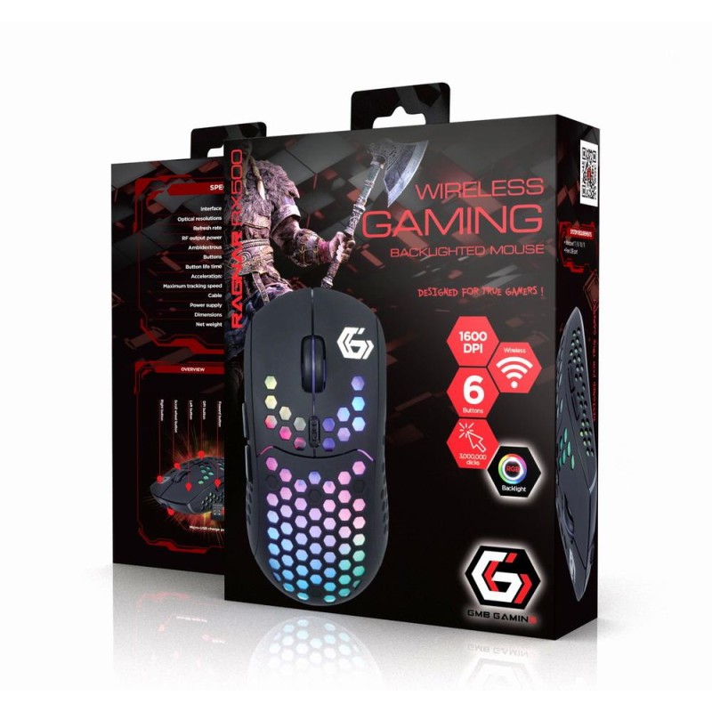 MOUSE USB OPTICAL WRL RGB/GAM MUSG-RAGNAR-WRX500 GEMBIRD