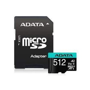 MEMORY MICRO SDXC 512GB W/AD./AUSDX512GUI3V30SA2-RA1 ADATA