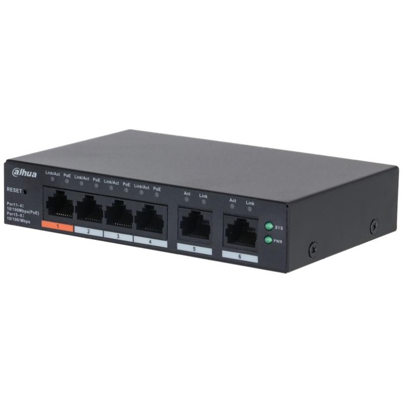 Switch|DAHUA|DH-CS4006-4ET2ET-60|Type L2|PoE ports 4|60 Watts|CS4006-4ET2ET-60