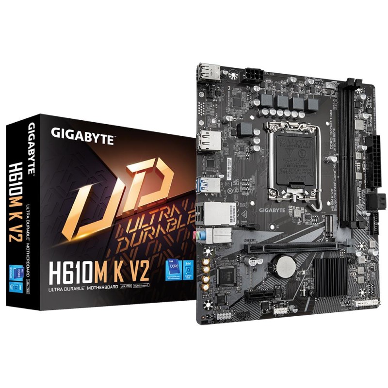 Mainboard|GIGABYTE|Intel H610|LGA1700|Micro-ATX|Memory DDR5|Memory slots 2|1xPCI-Express 3.0 1x|1xPCI-Express 4.0 16x|1xM.2|1xHD