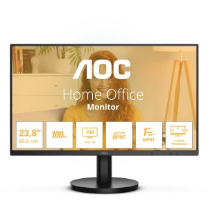 LCD Monitor|AOC|24"|Panel VA|1920x1080|16:9|100 Hz|Matte|1 ms|Speakers|Tilt|Colour Black|24B3HMA2