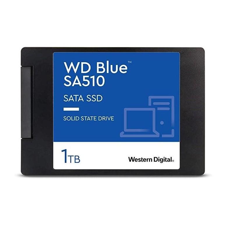 SSD|WESTERN DIGITAL|Blue SA510|1TB|SATA 3.0|Write speed 510 MBytes/sec|Read speed 560 MBytes/sec|2,5"|TBW 400 TB|MTBF 1750000 ho