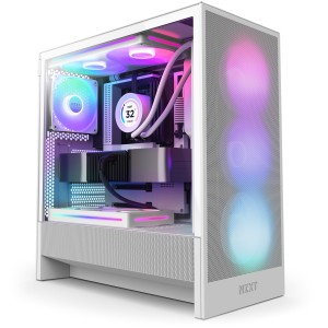 Case|NZXT|H5 FLOW RGB 2024|MidiTower|Case product features Transparent panel|Not included|ATX|EATX|MicroATX|MiniITX|Colour White