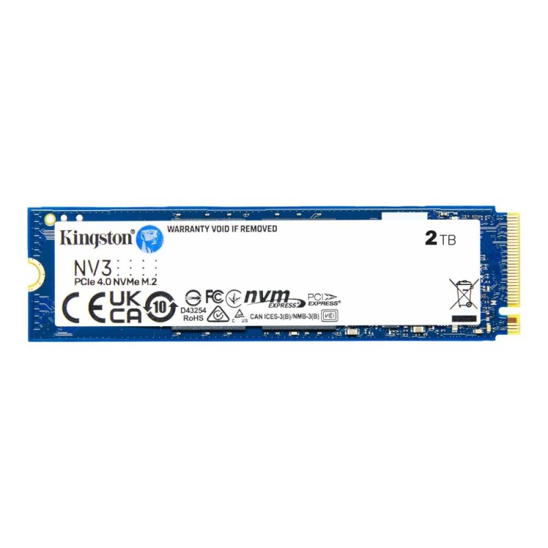 SSD|KINGSTON|NV3|2TB|M.2|PCIE|NVMe|3D NAND|Write speed 5000 MBytes/sec|Read speed 6000 MBytes/sec|TBW 640 TB|MTBF 200000 hours|S