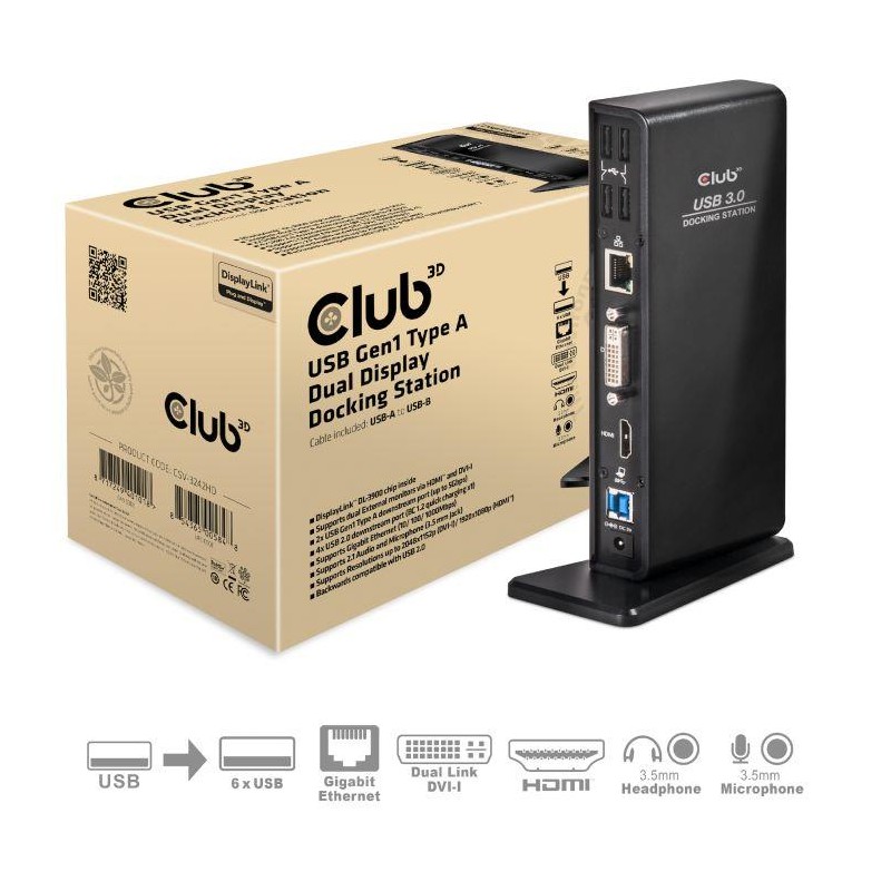 NB ACC DOCKING STATION/USB CSV-3242HD CLUB3D