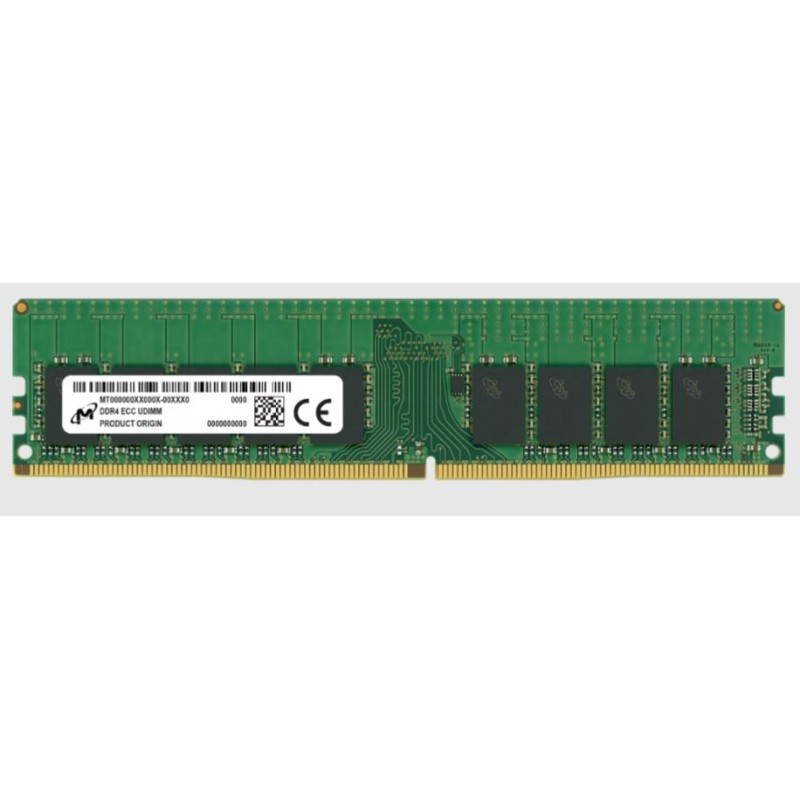 Server Memory Module|MICRON|DDR4|16GB|UDIMM/ECC|3200 MHz|CL 22|1.2 V|MTA18ASF2G72AZ-3G2R1R