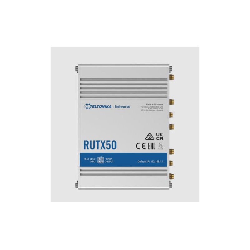 Wireless Router|TELTONIKA|IEEE 802.3|IEEE 802.3az|IEEE 802.3u|USB 2.0|RUTX50