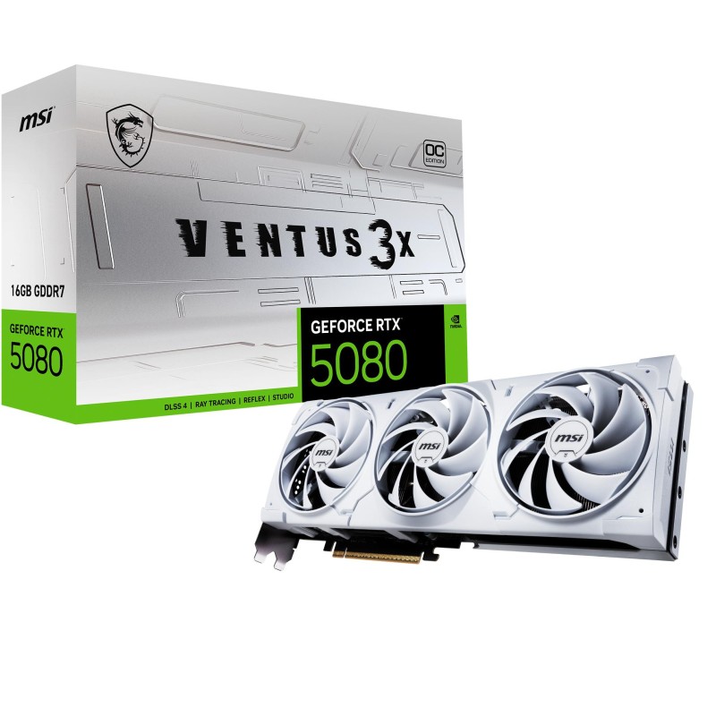Graphics Card|MSI|NVIDIA GeForce RTX 5080|16 GB|GDDR7|256 bit|PCIE 5.0 16x|Dual Slot Fansink|1xHDMI|3xDisplayPort|508016GVEN3XOC
