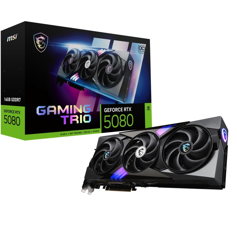 Graphics Card|MSI|NVIDIA GeForce RTX 5080|16 GB|GDDR7|256 bit|PCIE 5.0 16x|Dual Slot Fansink|1xHDMI|3xDisplayPort|RTX508016GGAMT