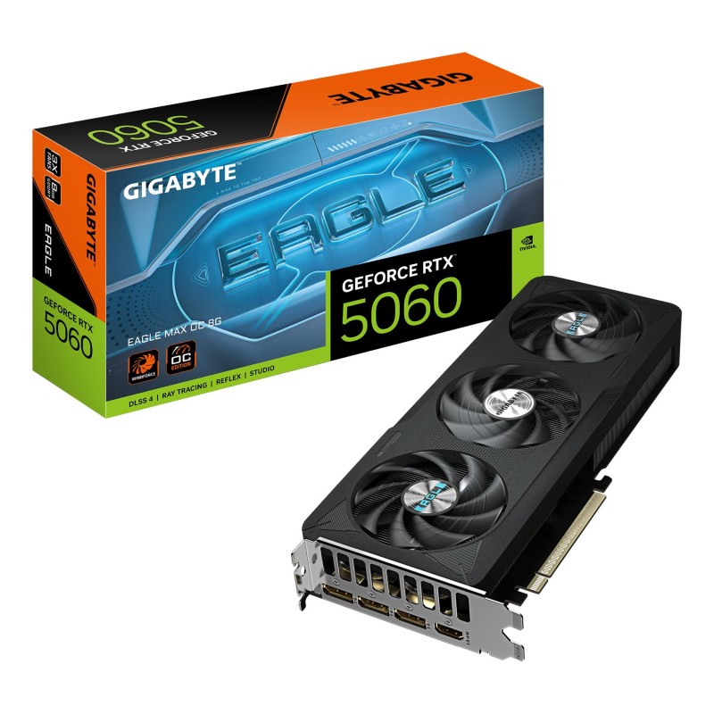 Graphics Card|GIGABYTE|NVIDIA|GeForce RTX 5060|2550 MHz|8 GB|GDDR7|128 bit|PCI Express 5.0|Active|GV-N5060EAGLEMAXOC-8GD