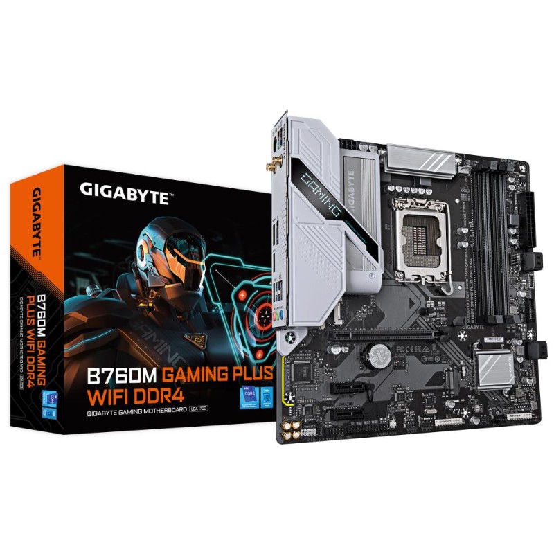 Mainboard|GIGABYTE|Intel B760 Express|LGA1700|Micro-ATX|Memory DDR4|Memory slots 4|2xPCI-Express 3.0 1x|1xPCI-Express 4.0 16x|2x