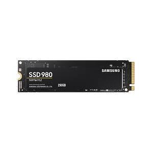 SSD|SAMSUNG|980|250GB|M.2|PCIE|NVMe|MLC|Write speed 1300 MBytes/sec|Read speed 2900 MBytes/sec|2.38mm|TBW 150 TB|MTBF 1500000 ho