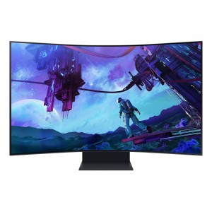 LCD Monitor|SAMSUNG|55"|Gaming/Curved|Panel VA|3840x2160|16:9|165Hz|Matte|1 ms|Speakers|Pivot|Height adjustable|Tilt|Colour Blac