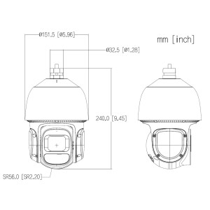 PTZ OUTDOOR IP CAMERA SD3D416NB-GNY WizSense - 4 Mpx 5 ... 80 mm DAHUA