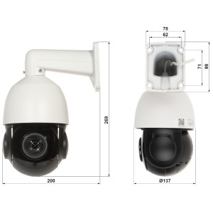PTZ OUTDOOR IP CAMERA OMEGA-51P18-8P - 5 Mpx 5.35 ... 96.3 mm