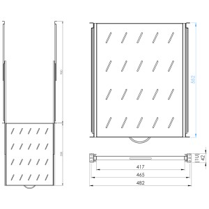 SLIDING SHELF RSR19-1U-550B STALFLEX