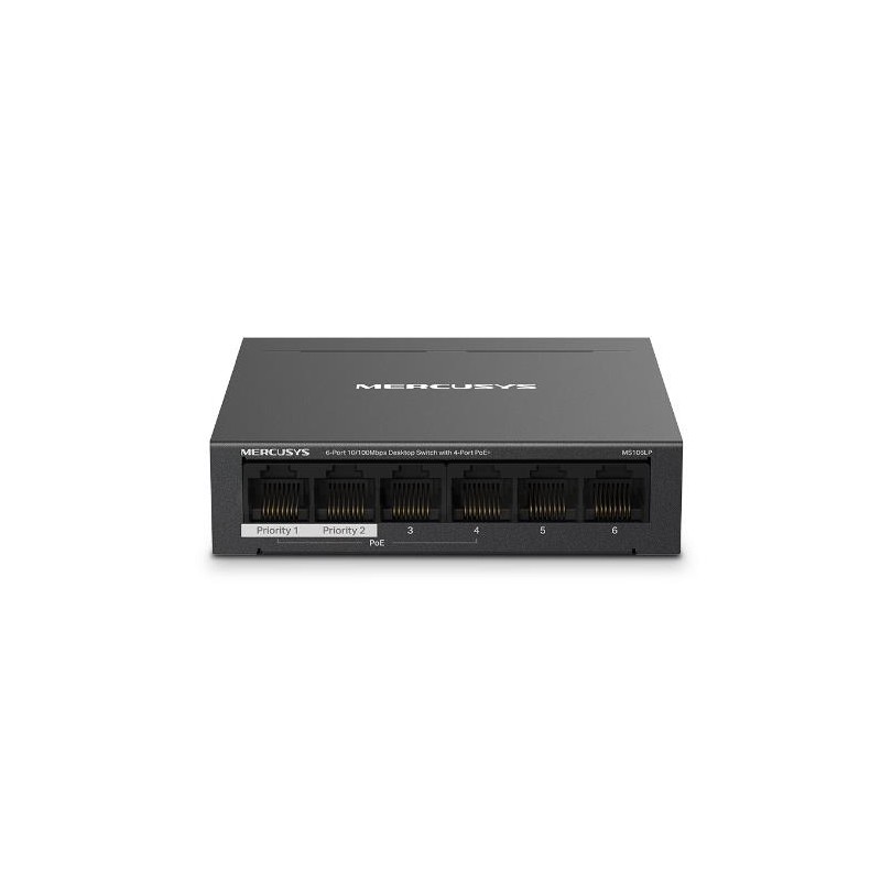 Switch|MERCUSYS|Desktop/pedestal|6x10Base-T / 100Base-TX|PoE+ ports 4|MS106LP