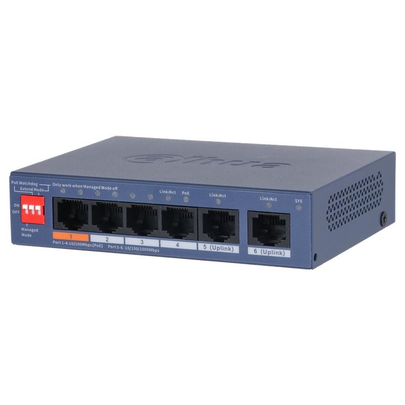 Switch|DAHUA|DH-CS4006-4ET2GT-60|Type L2|PoE ports 4|CS4006-4ET2GT-60