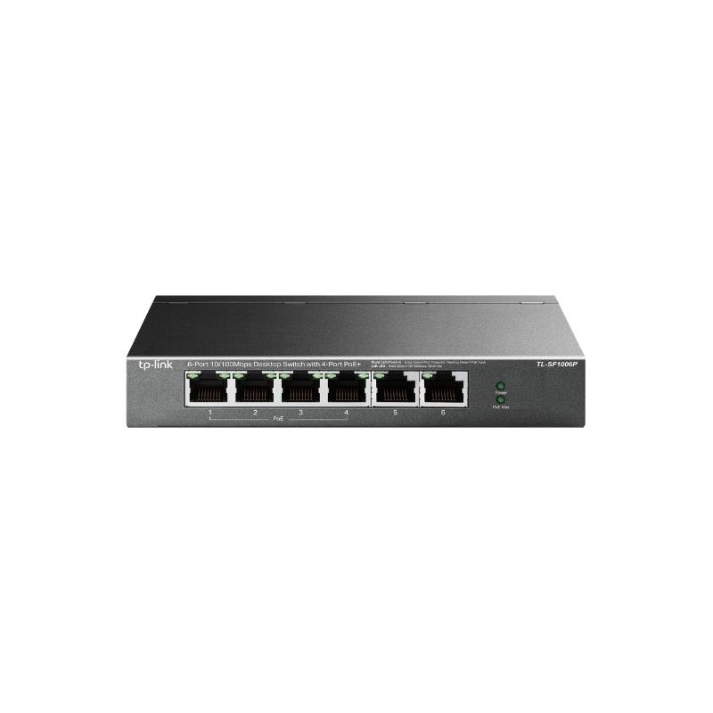 Switch|TP-LINK|TL-SF1006P|Desktop/pedestal|6x10Base-T / 100Base-TX|PoE+ ports 4|TL-SF1006P
