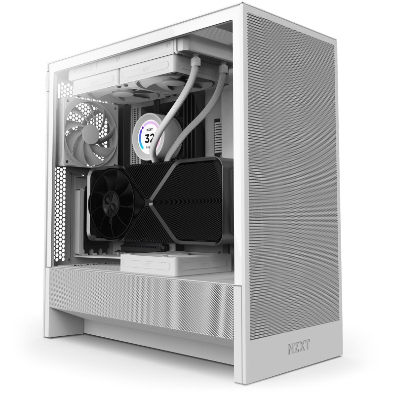 Case|NZXT|H5 Flow|MidiTower|Case product features Transparent panel|Not included|ATX|EATX|MicroATX|MiniITX|Colour White|CC-H52FW